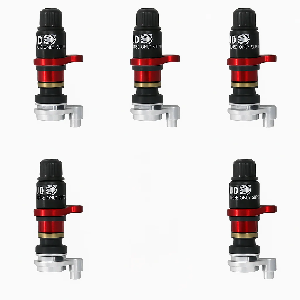 Apex Rapid Tire Deflator Valve Stems Apex EZ Lever Deflation Standard Length Set of 5