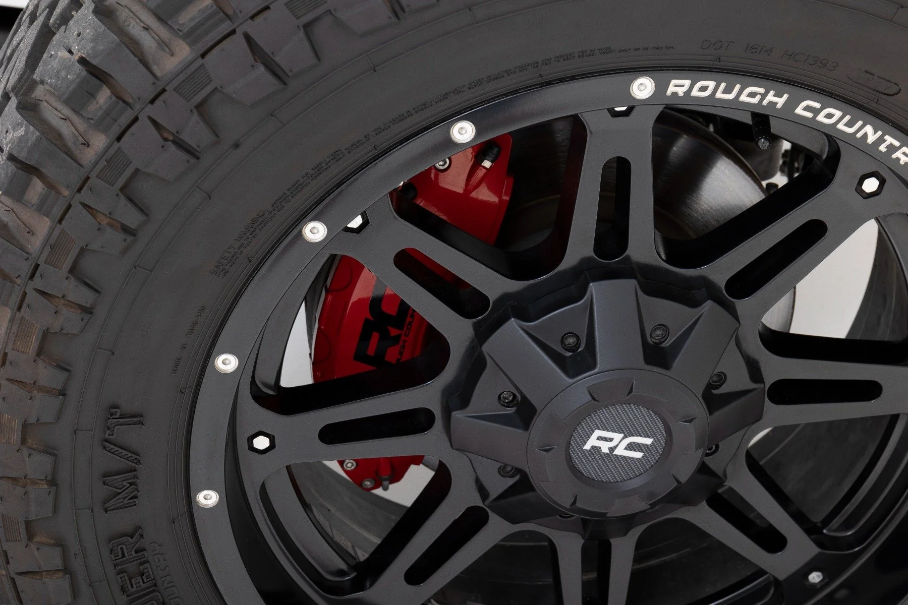 Rough Country Caliper Covers Rear Red Non-Sport for Jeep Gladiator JT 20-24/Wrangler JL 18-24 711422 - Image 4