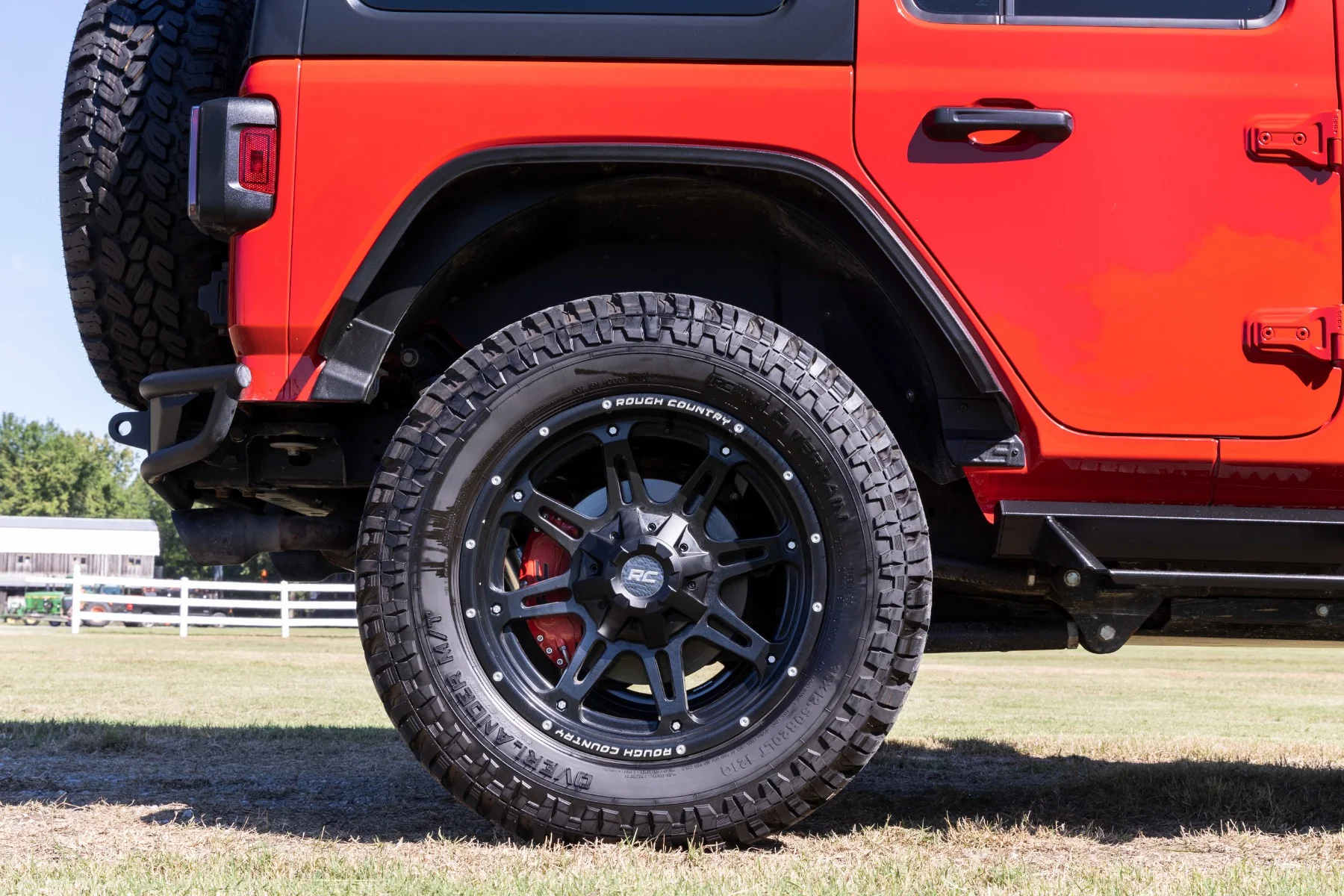 Rough Country Caliper Covers Rear Red Non-Sport for Jeep Gladiator JT 20-24/Wrangler JL 18-24 711422 - Image 5