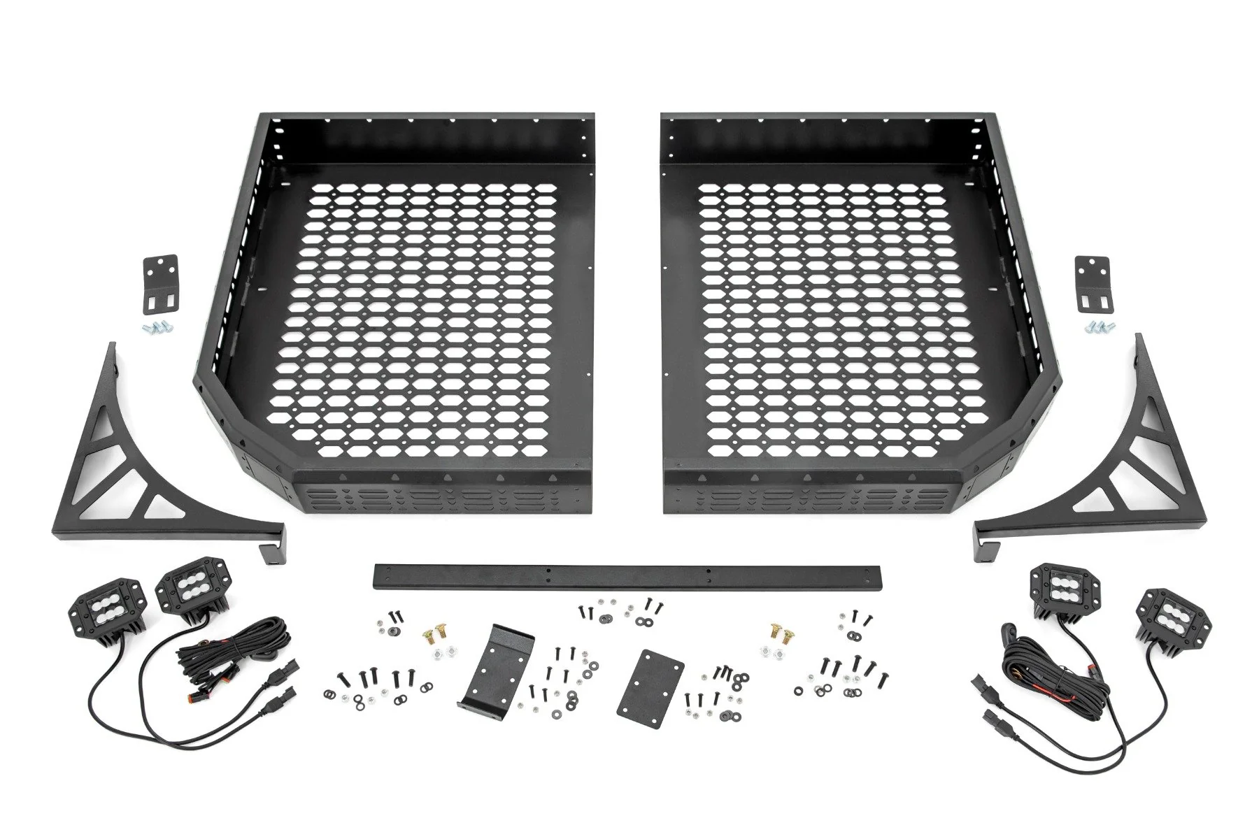 Rough Country Cargo Rack | Dual 2" Black LED Pairs | Flush Mount | CF Moto 1000/1000XL 21-25 96121