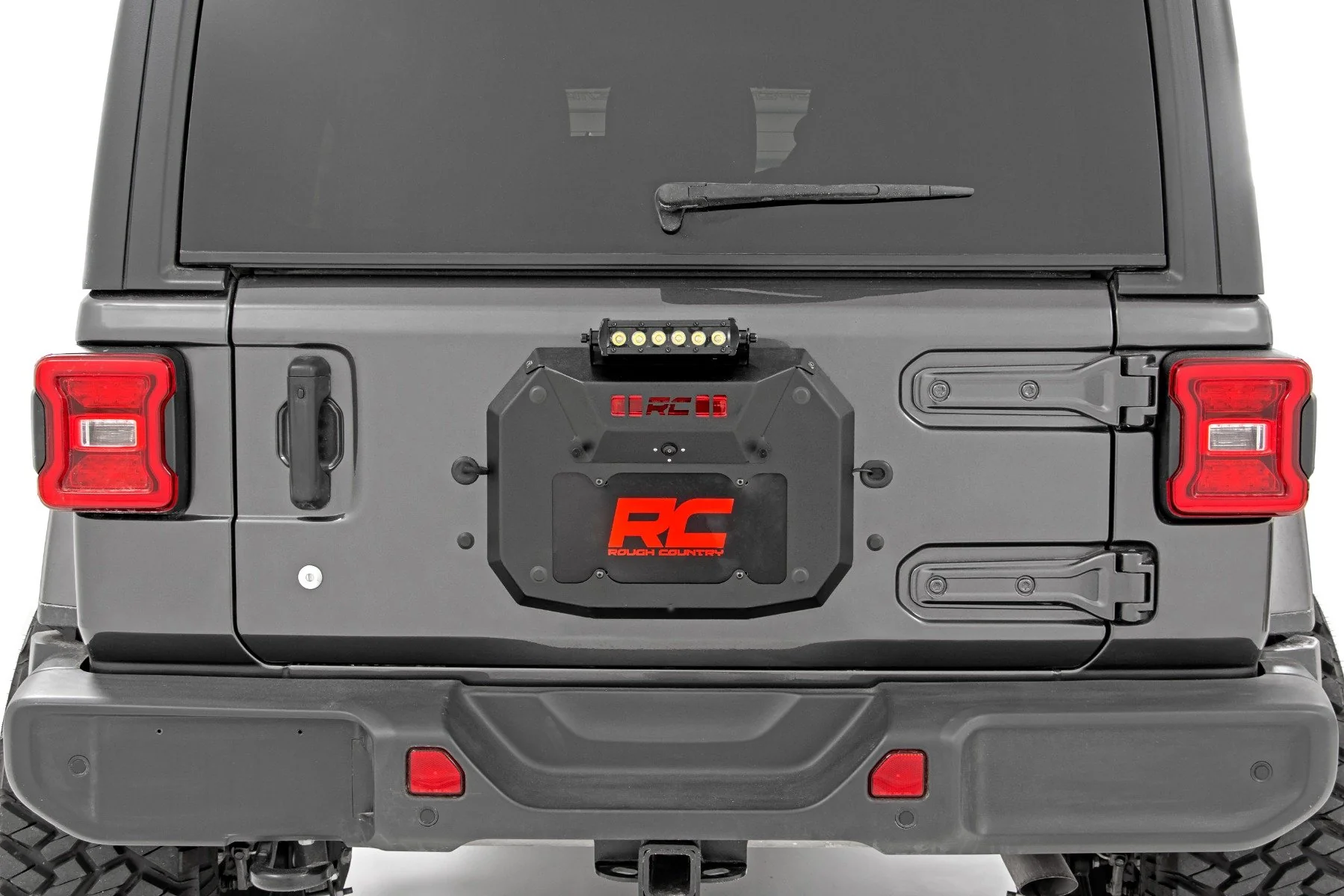 Rough Country Jeep Spare Tire Delete Kit w/8in Black Series LED 18-20 JL 10584 - Image 3