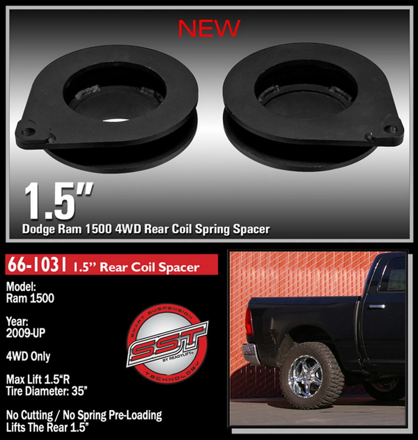 ReadyLift 1.5" Rear Coil Spacer for Dodge Ram 1500 2009-2023 - Image 2