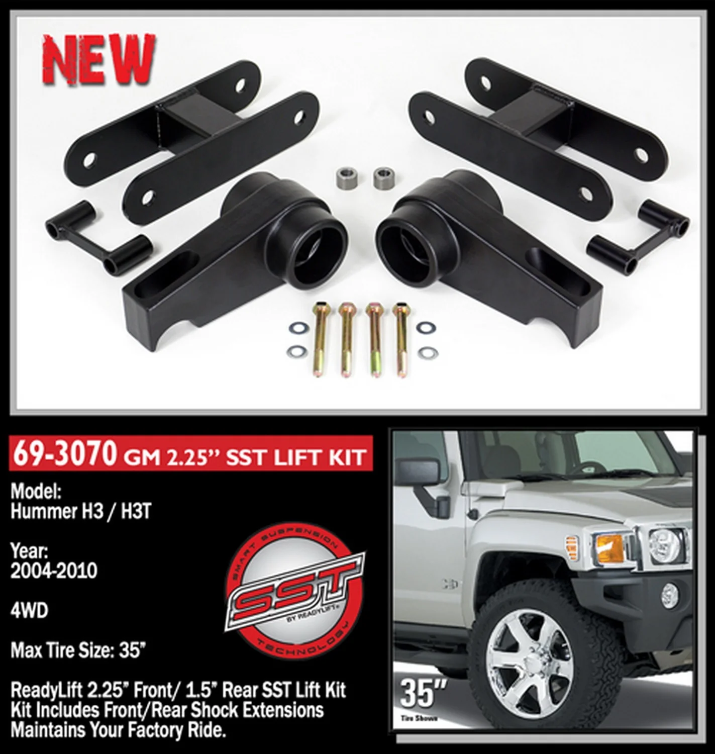 ReadyLift 2.25"F 1.5"R SST Lift Kit GM Colorado Canyon H3 2002-2012 - Image 3