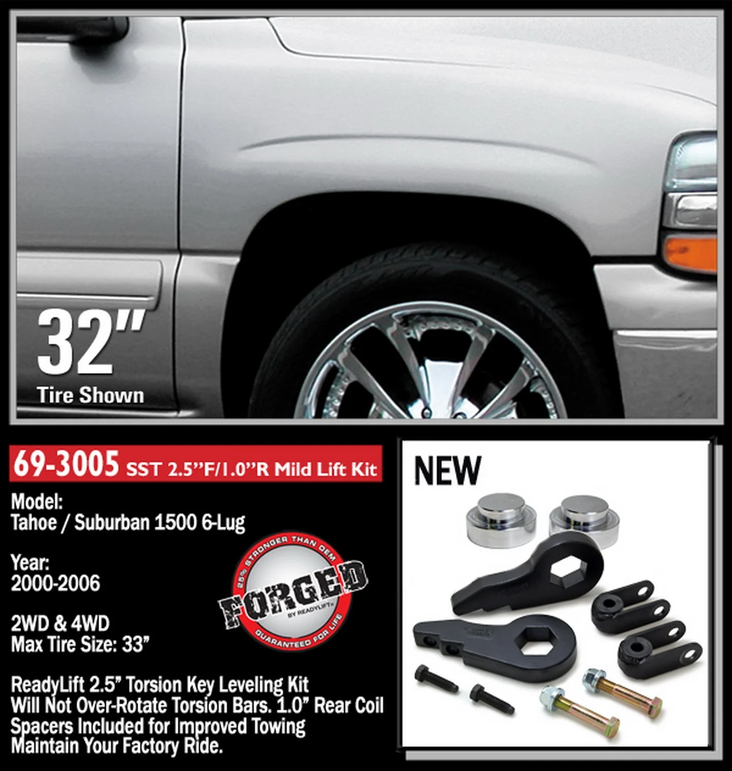 ReadyLift 2.5"F 1"R SST Lift Kit GM SUV SUT 1500 2000-2006 - Image 2
