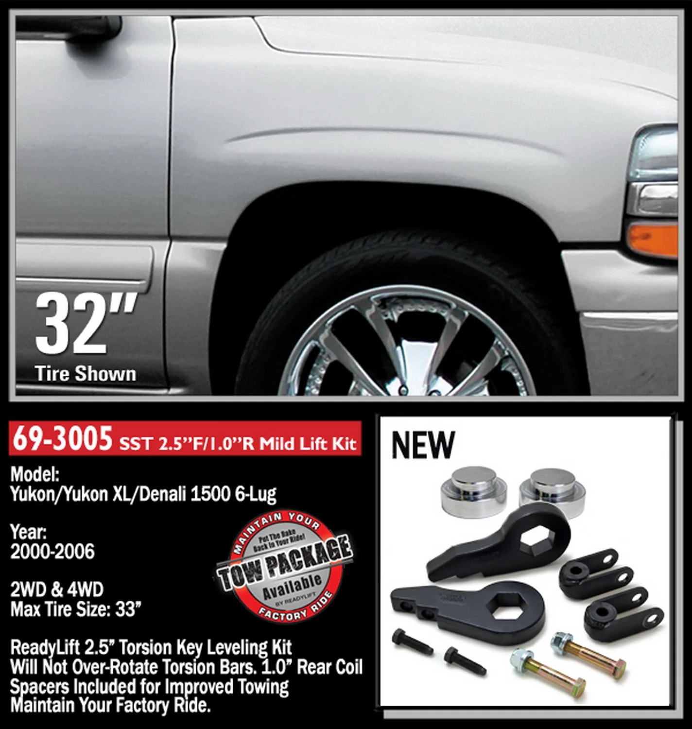 ReadyLift 2.5"F 1"R SST Lift Kit GM SUV SUT 1500 2000-2006 - Image 3