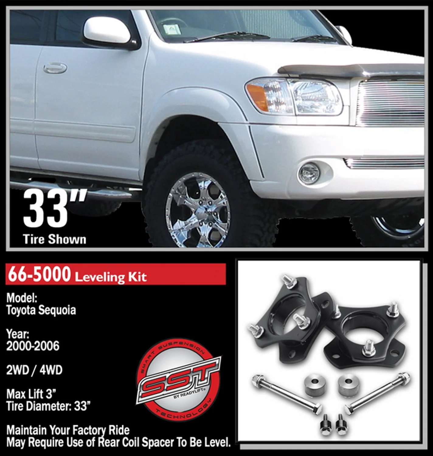 ReadyLift 3" Front Leveling Kit for Toyota Tundra Sequoia 1999-2007 - Image 2