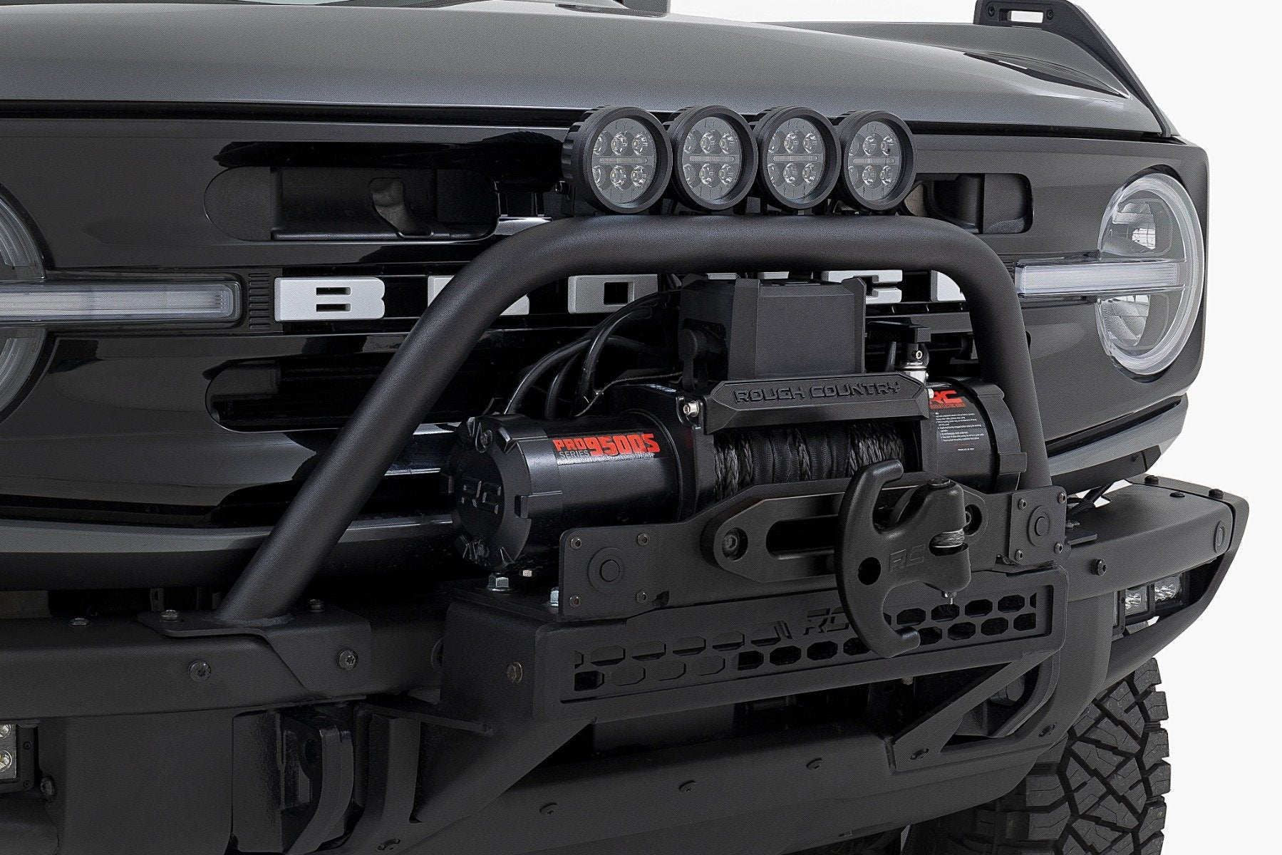 Rough Country 12" LED Light Bar Black Dual Row Ford Bronco OE Modular Steel 51118 - Image 2