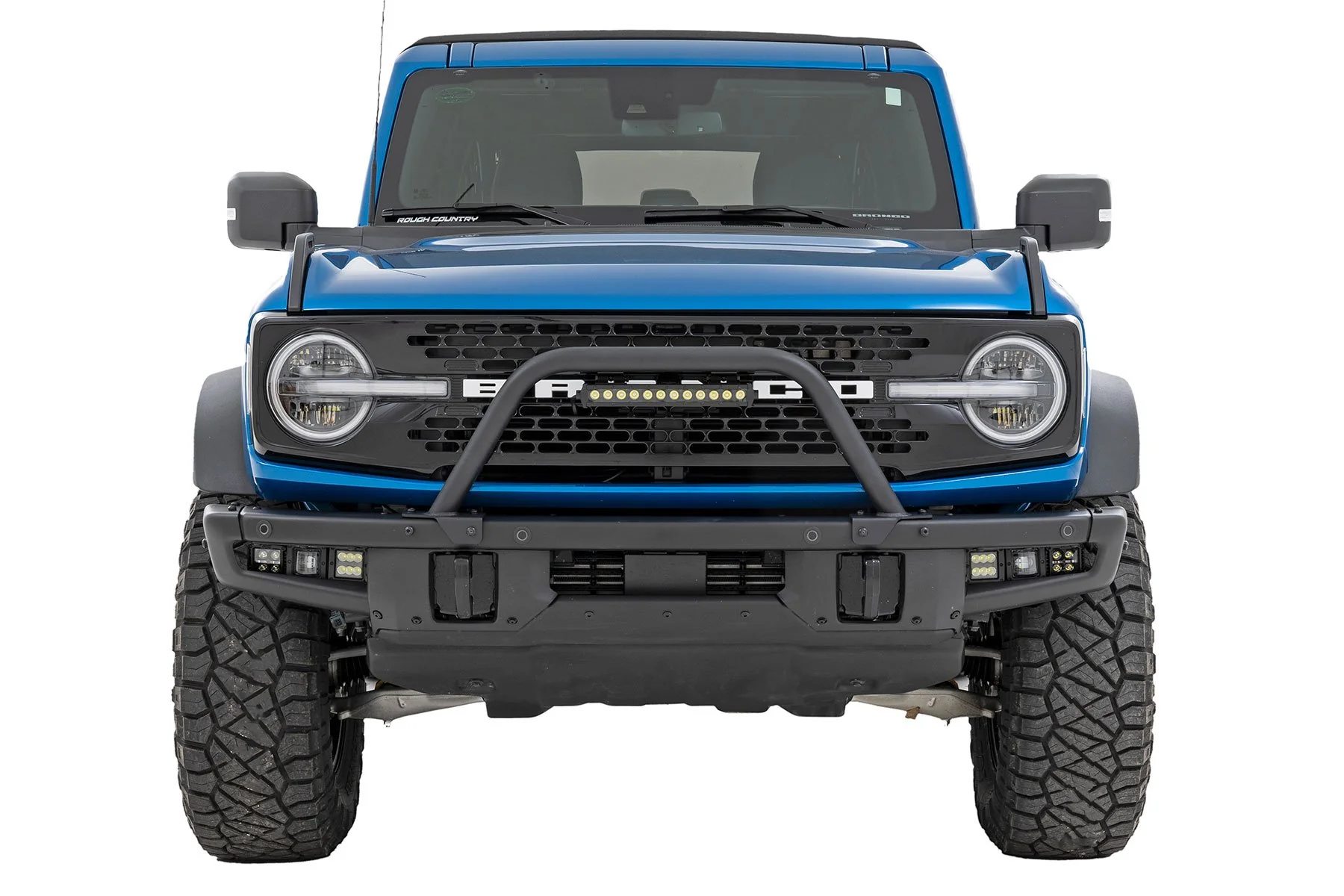 Rough Country 12" LED Light Bar Black Single Ford Bronco OE Modular Steel 51116 - Image 2