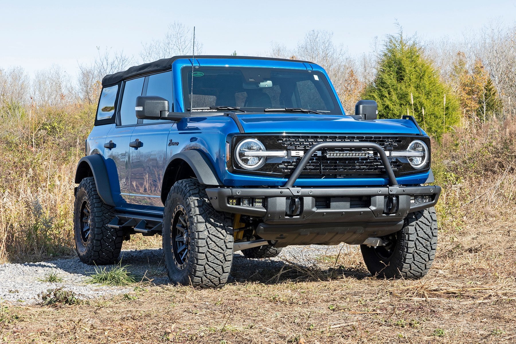 Rough Country 12" LED Light Bar Black Single Ford Bronco OE Modular Steel 51116 - Image 6
