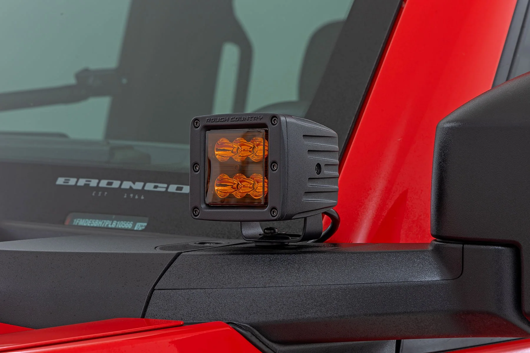 Rough Country 2" Black Series LED Light Pods Spot Amber Square 70903A - Image 3