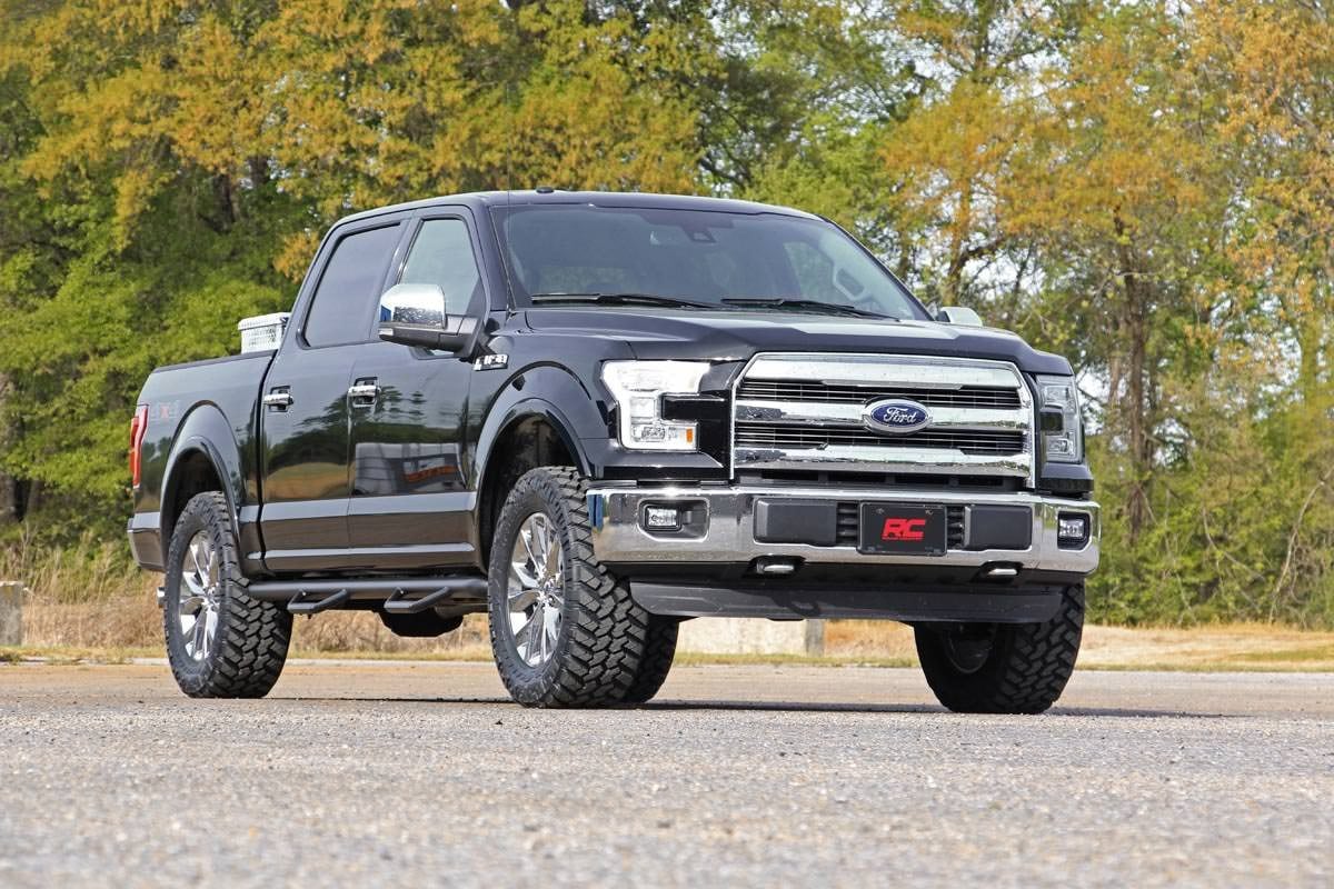Rough Country 2in Ford Leveling Billet Strut Extensions 14-20 F-150 RED 569RED - Image 2