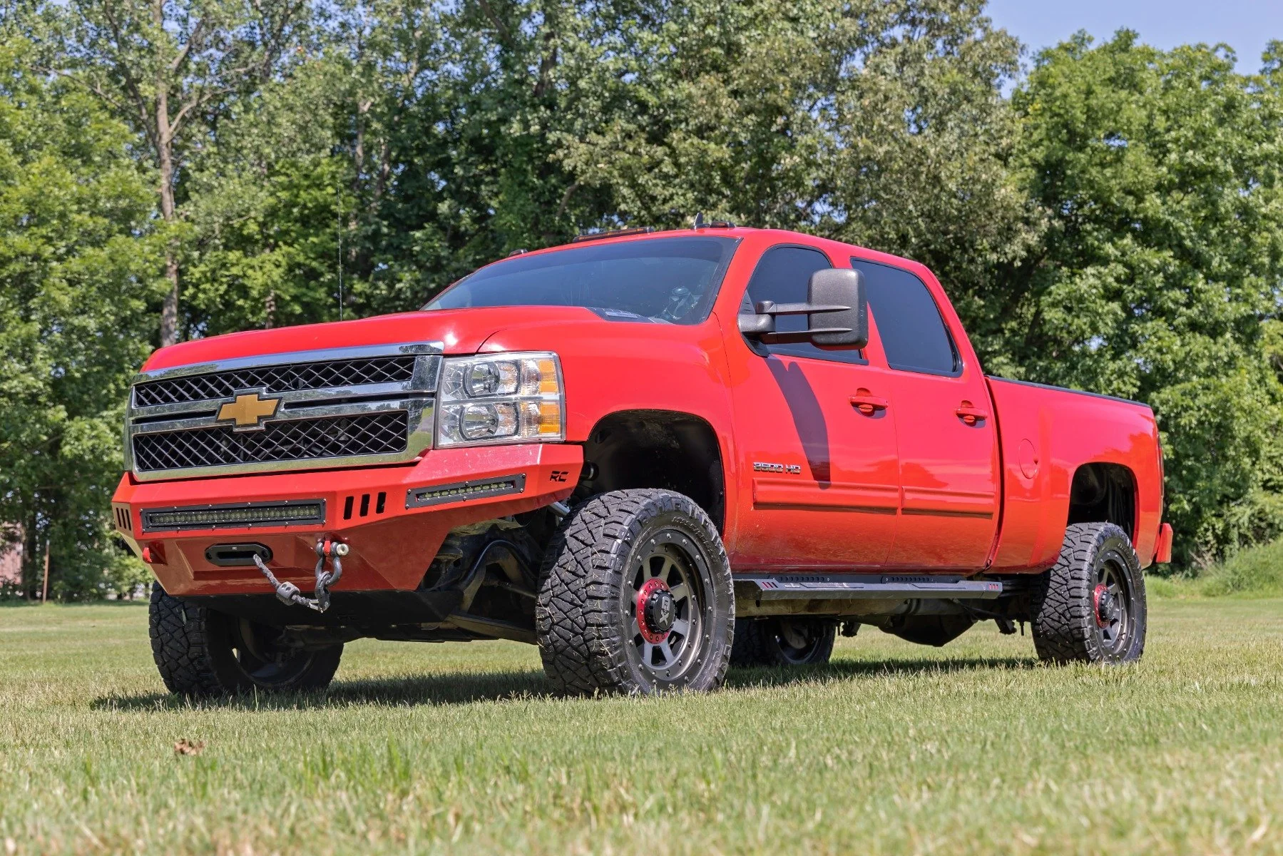 Rough Country 3.5" Lift Kit For Chevy/GMC Silverado 2500HD/3500HD 11-19 M1 Shock 95740RED - Image 4