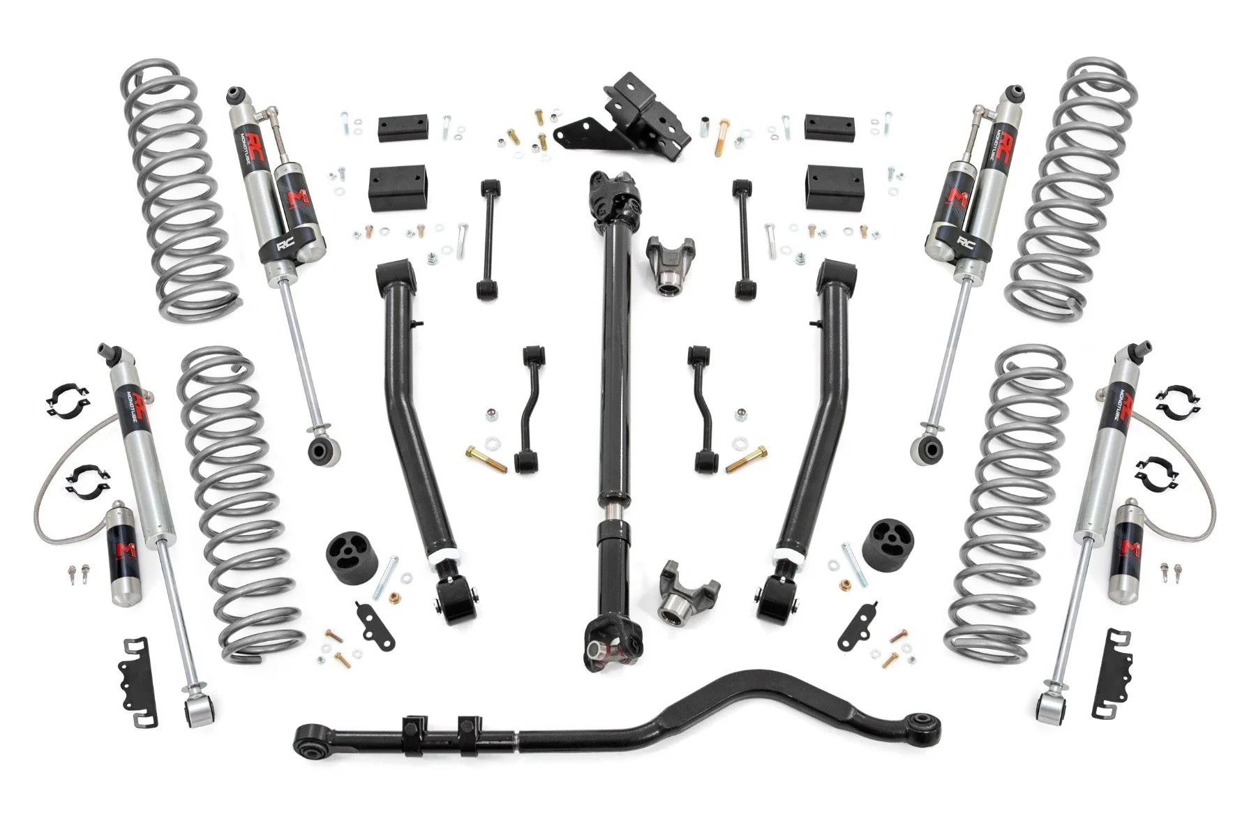 Rough Country 3.5" Lift Kit | Adj Lower | FR D/S | M1R | for Jeep Wrangler Unlimited Rubicon (18-23) 69144