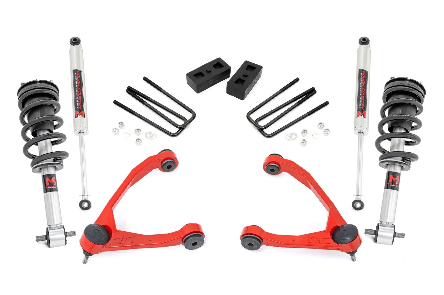 Rough Country 3.5" Lift Kit Cast Steel M1 Strut Chevy/GMC 1500 07-13 24640RED