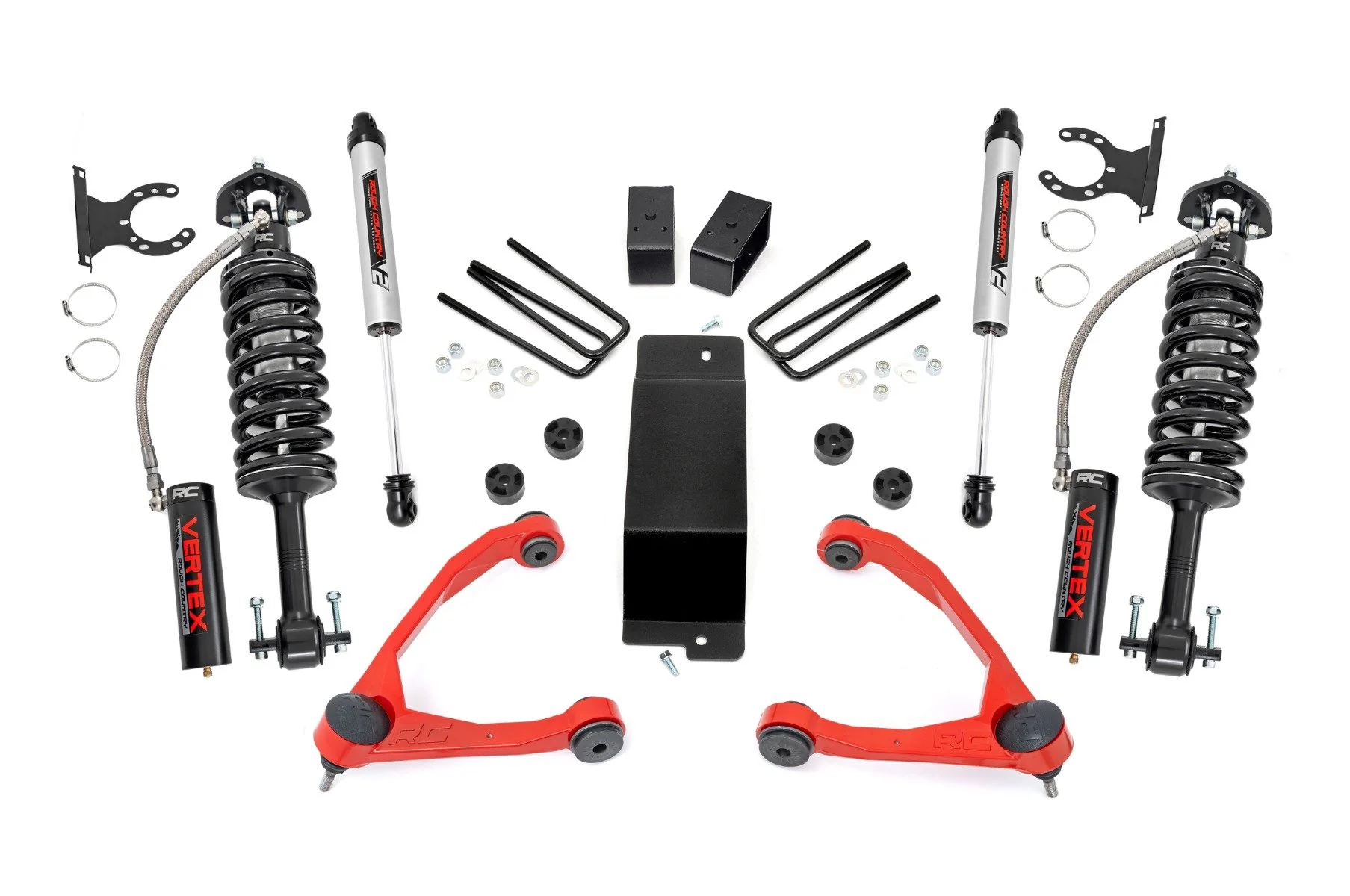 Rough Country 3.5" Lift Kit Forged UCA Vertex/V2 Chevy/GMC 1500 07-16 19457RED