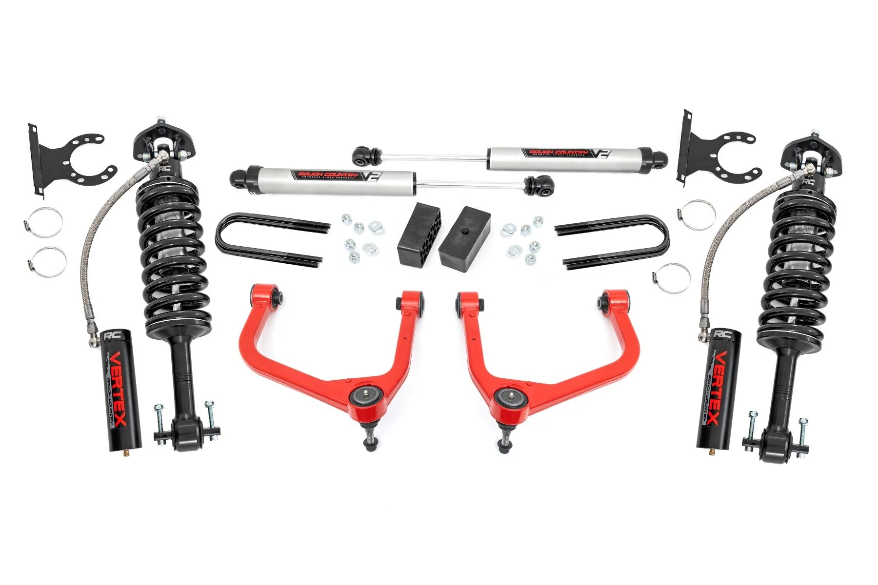 Rough Country 3.5" Lift Kit Mono Leaf Rear Vertex/V2 GMC Sierra 1500 19-25 28857RED