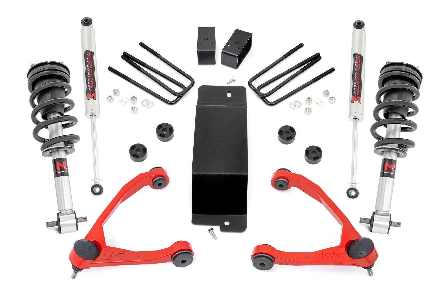 Rough Country 3.5" Lift Kit UCA M1 Struts Chevy/GMC 1500 07-13 27740RED