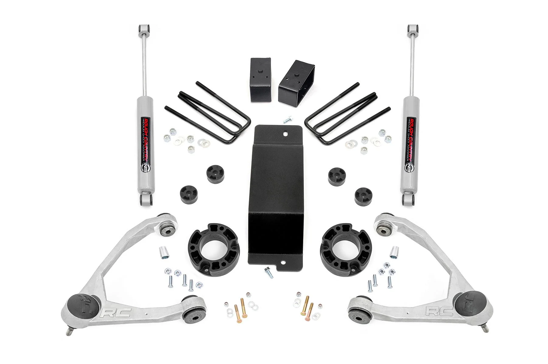 Rough Country 3.5in GM Lift Kit w/Forged Upper Control Arms 07-16 1500 PU 4wd 19431A