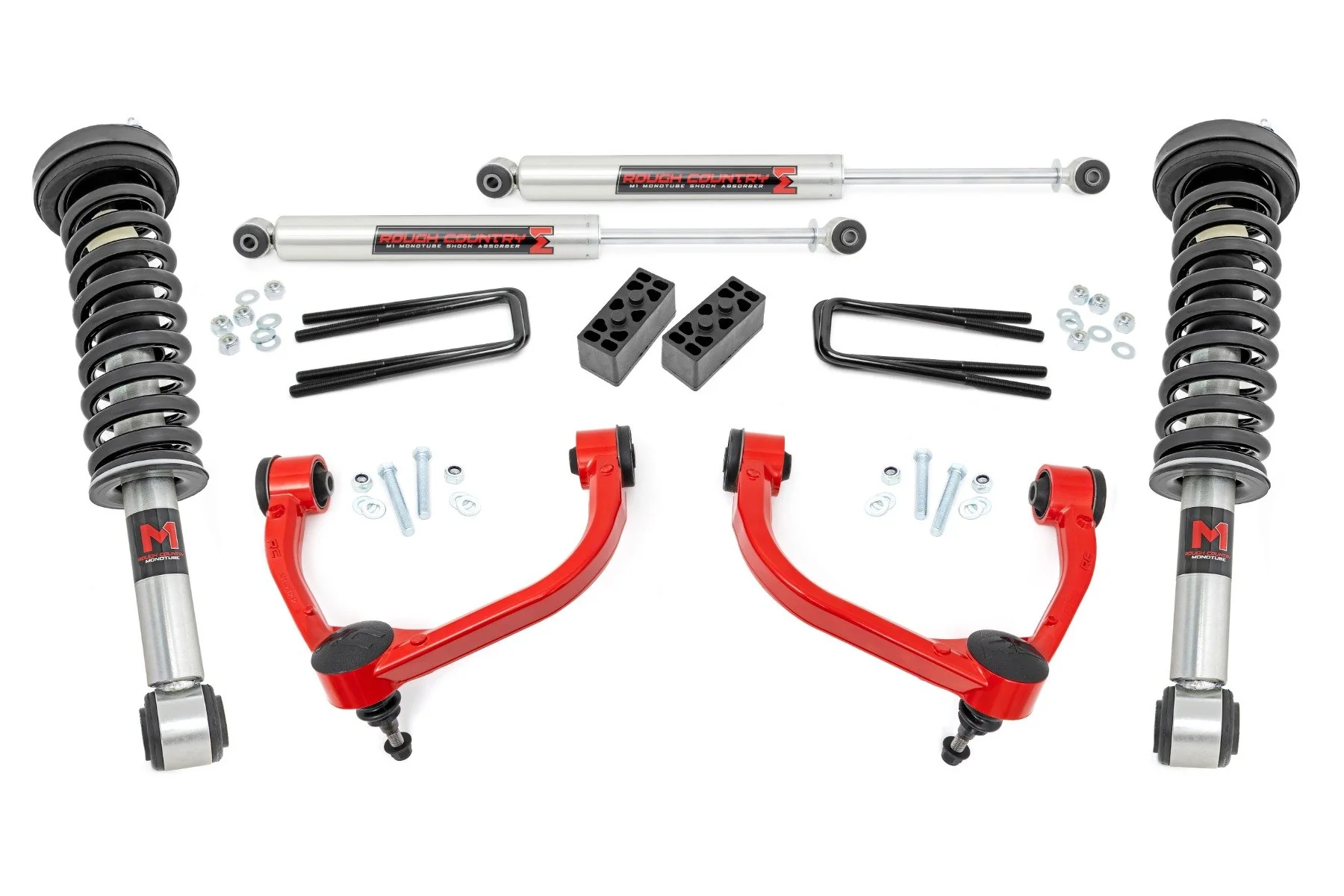 Rough Country 3" Lift Kit for Ford F-150 4wd 2009-2013 w/M1 Struts 54440RED