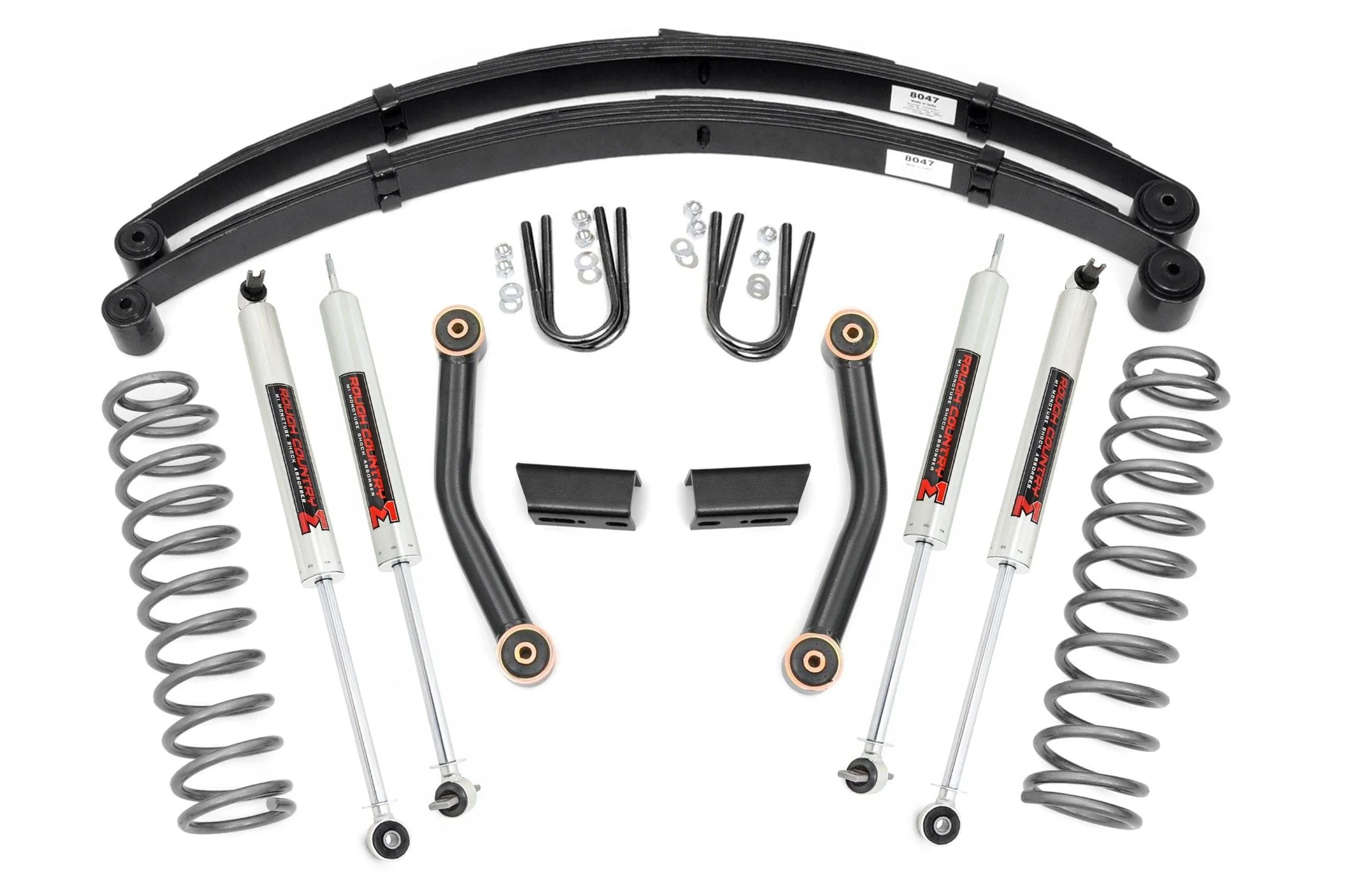 Rough Country 3" Lift Kit Series II RR Springs M1 For Jeep Cherokee XJ 63041