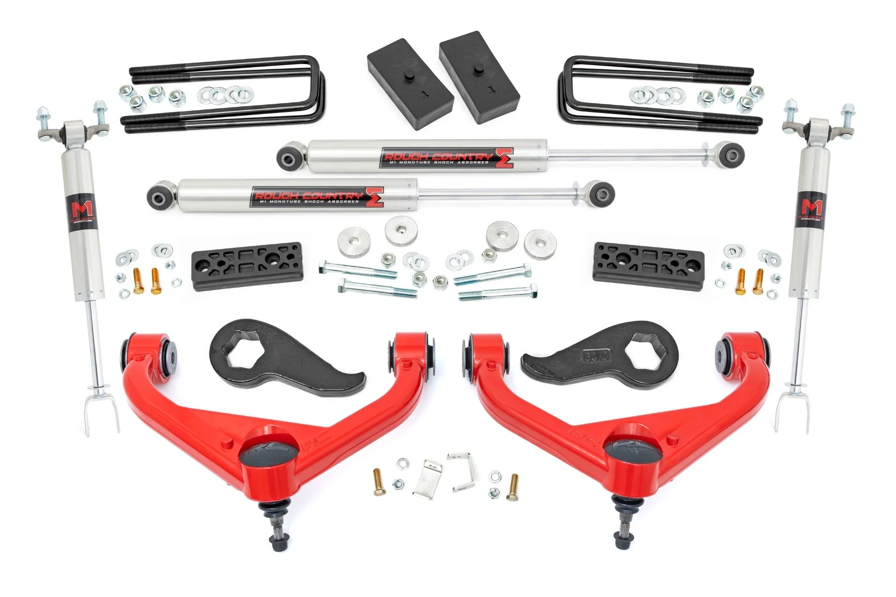 Rough Country 3" Lift Kit UCAs M1 w/ Overloads Chevy/GMC 2500HD 20-25 97740RED