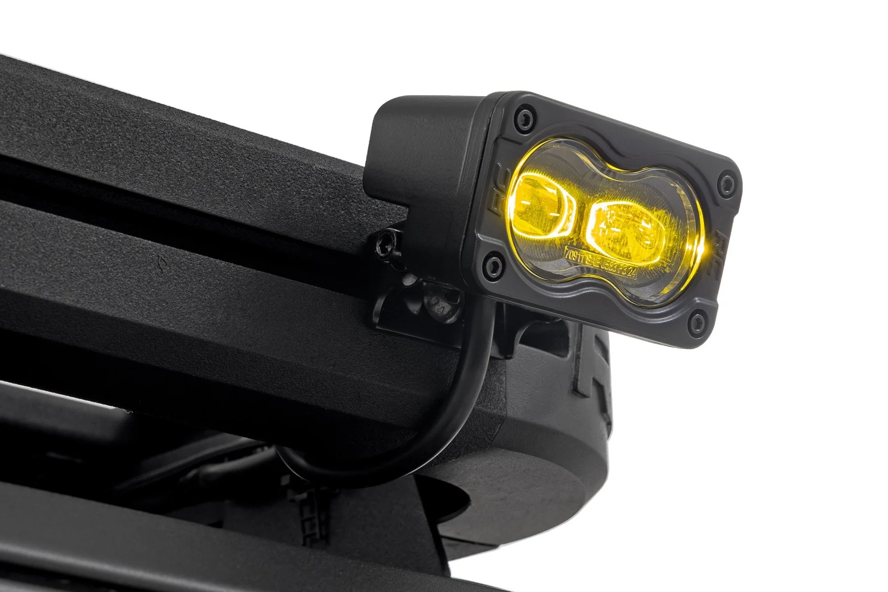 Rough Country 3x1.75 Inch Black Series Yellow LED Slim Aux SAE Fog Pair 70911 - Image 4