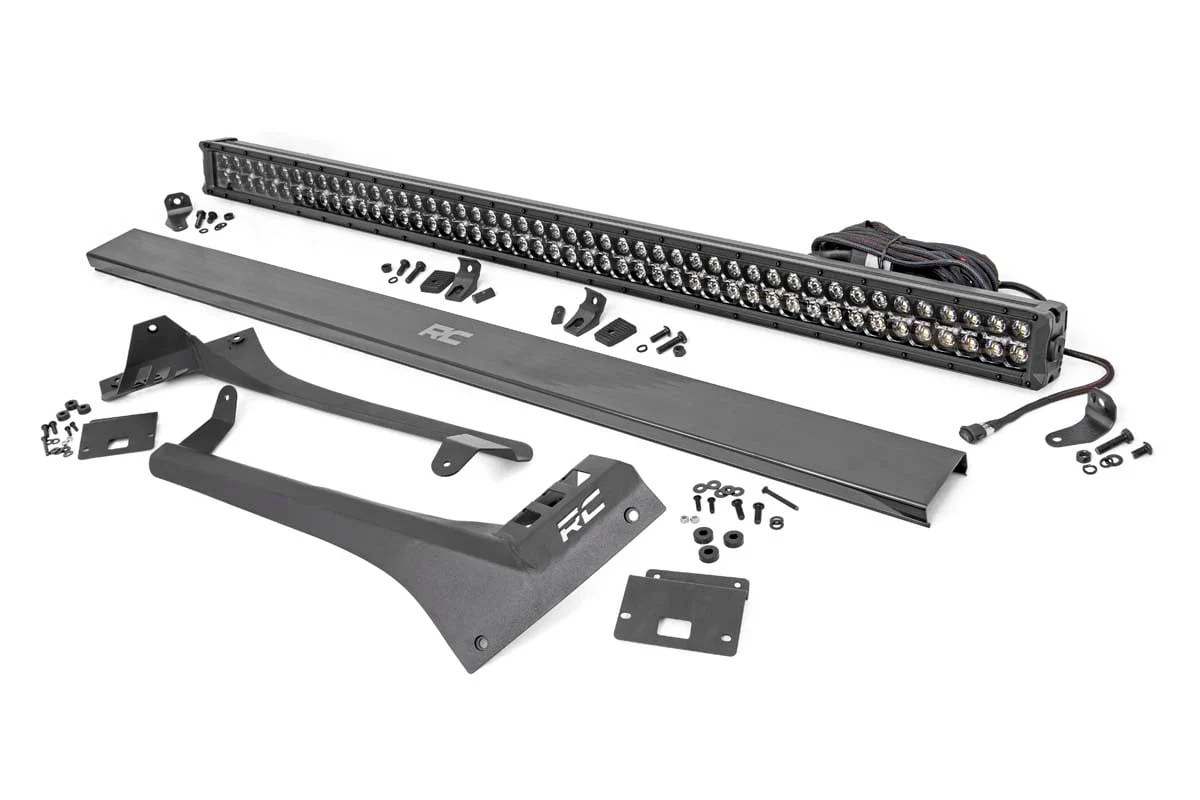 Rough Country 50" LED DRL Light Bar Kit Blk Series Gladiator JT Wrangler JL 70067