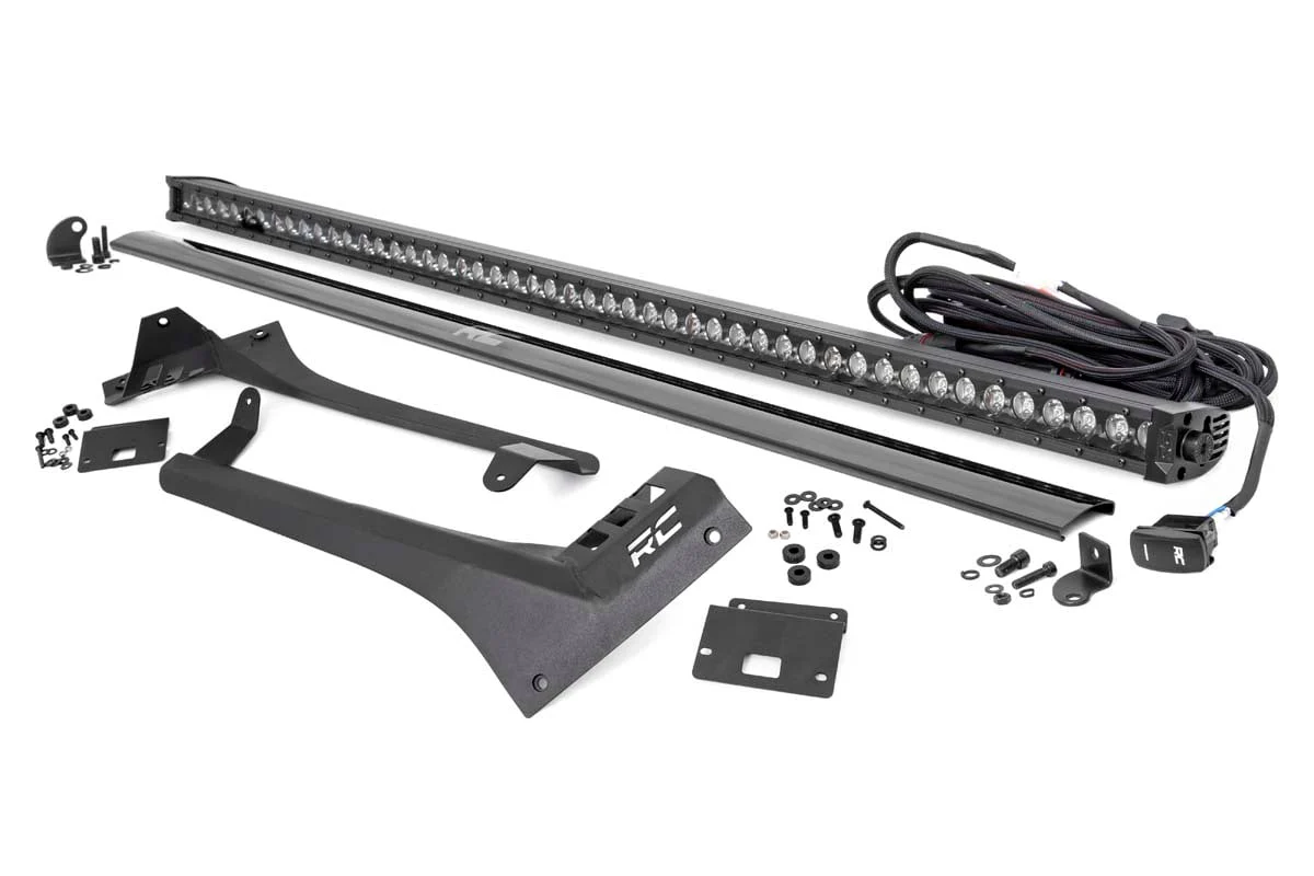 Rough Country 50" LED Light Bar Kit Blk Series 20-23 Gladiator JT Wrangler 70066