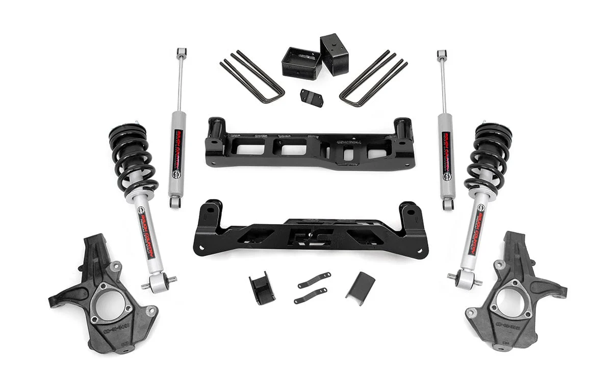 Rough Country 5in GM Lift Kit w/N3 Shocks & Struts 14-17 1500 PU 2WD Cast Steel 24733