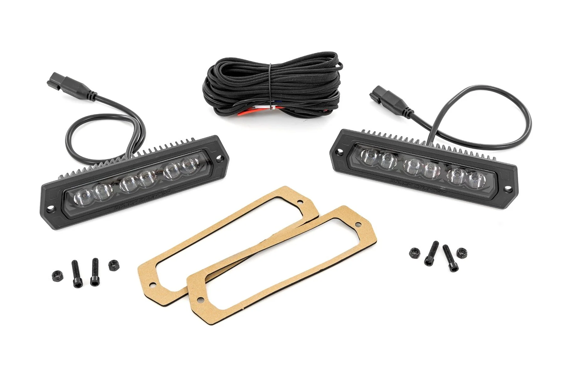 Rough Country 6 Inch Black Series LED Lights Flush Mount Pair 70916BL