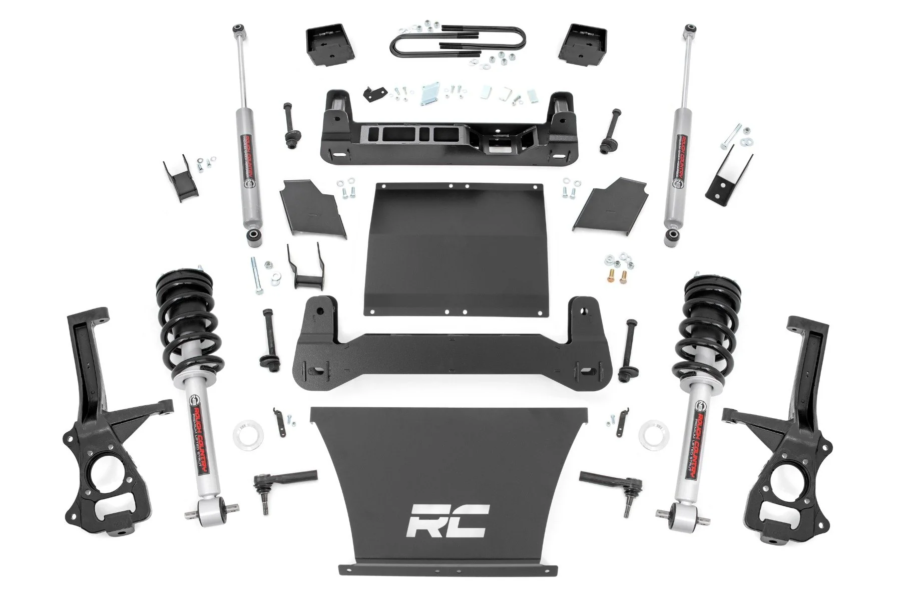Rough Country 6" Lift Kit Mono Leaf Rear N3 Struts GMC Sierra 1500 19-25 26632