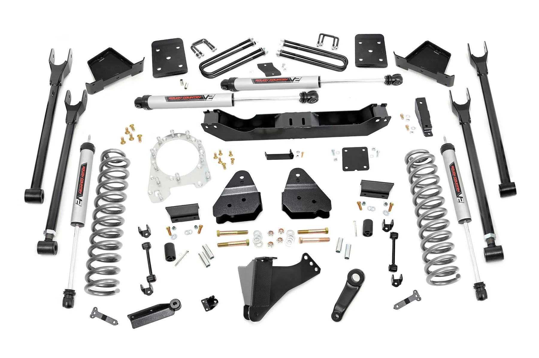 Rough Country 6in for Ford 4-Link Lift Kit w/V2 Shocks 17-19 F-250/350 Diesel 50870