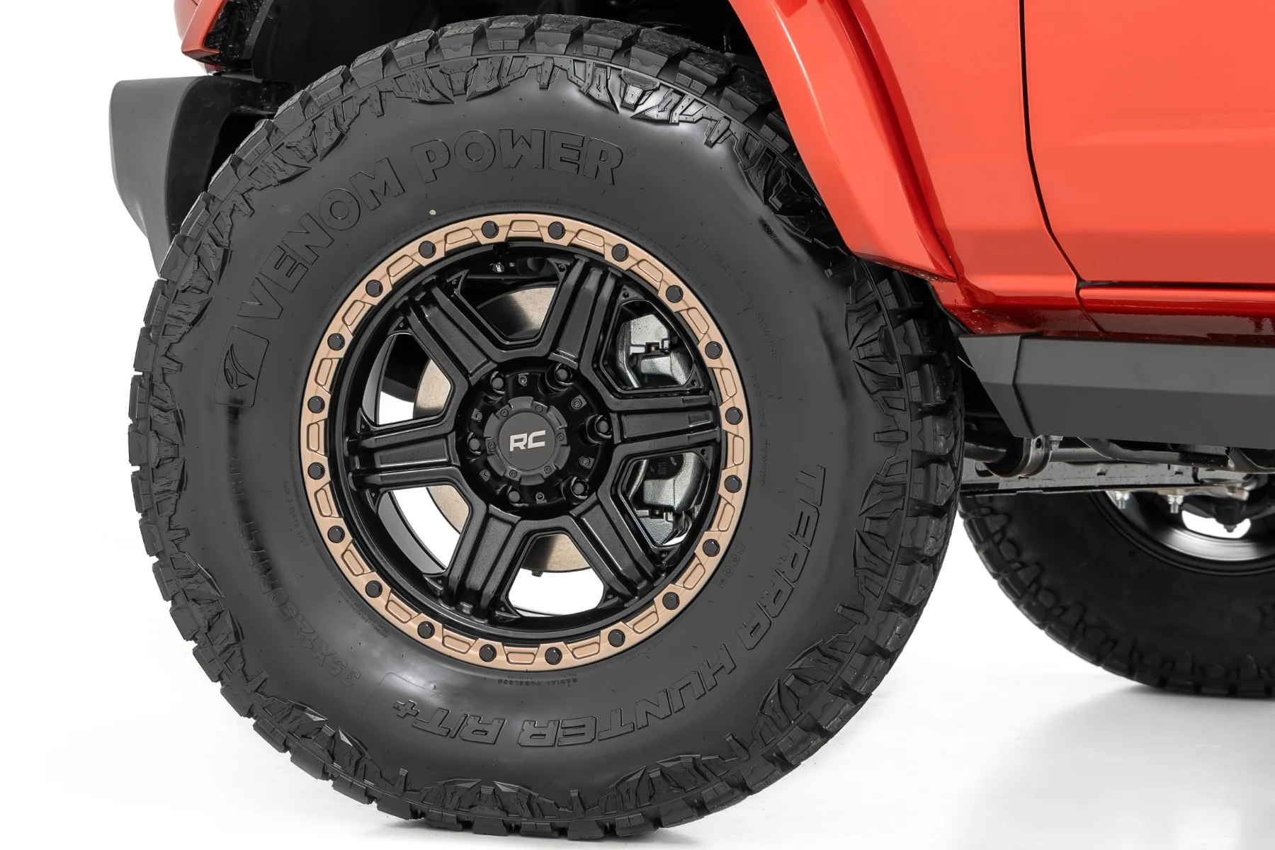 Rough Country 79 Series Wheel 1Pc SemiGloss Black w/Bronze Ring 18x9 6x135 -12mm 79181217A - Image 6