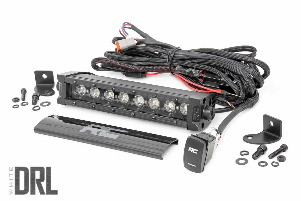 Rough Country 8-inch Cree LED Light Bar Black Series w/ Cool White DRL 70718BLDRL
