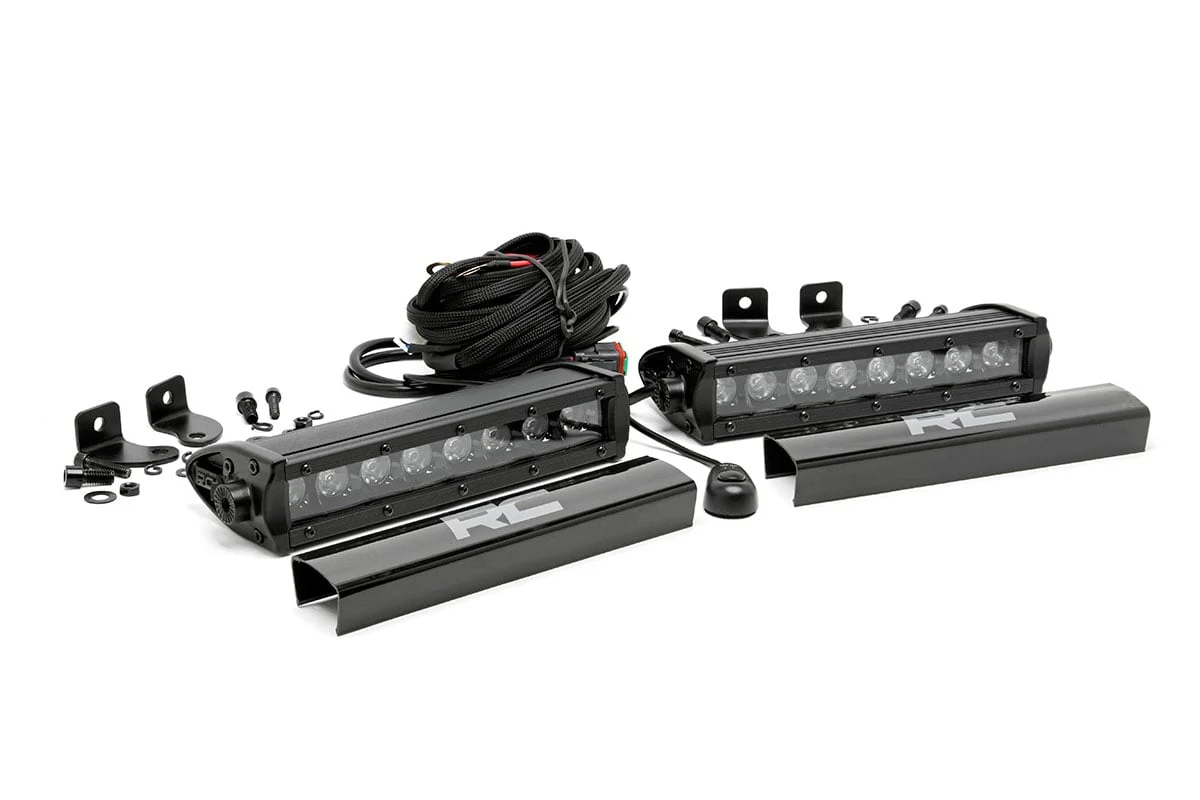 Rough Country 8-inch Cree LED Light Bars Pair Black Series 70728BL