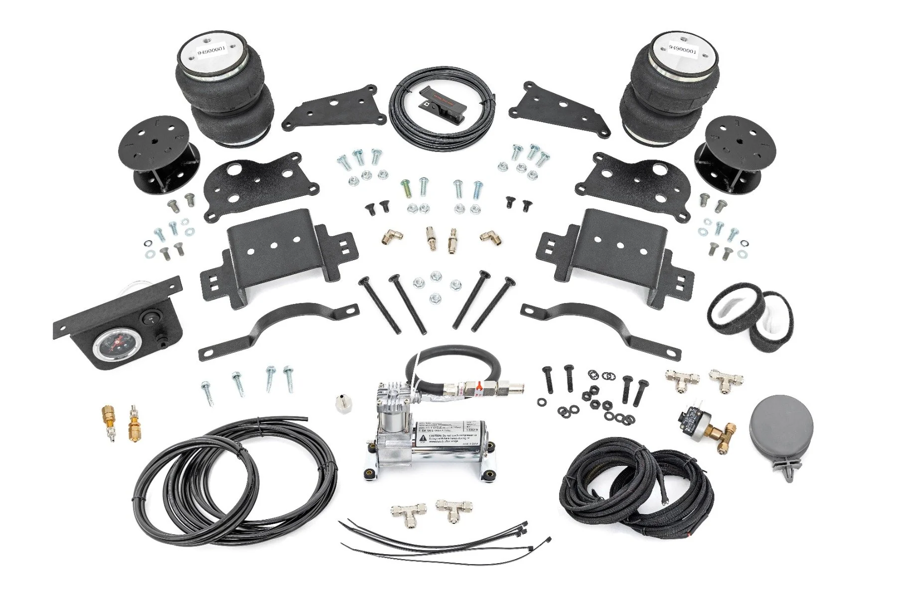 Rough Country Air Spring Spacer Kit w/ Compressor 5" Lift for Ram 2500 4WD 14-24 10033AC