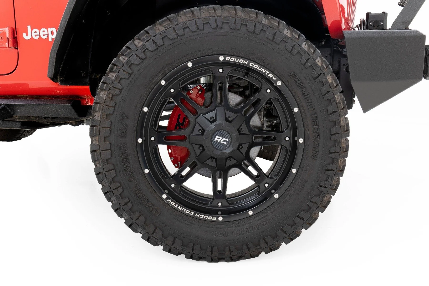 Rough Country Caliper Cover Red Jeep Wrangler JL Sport 2018-2022 71150 - Image 4