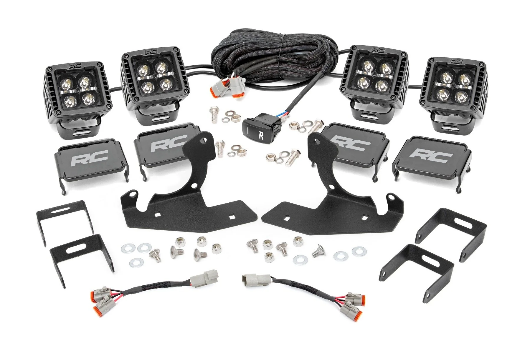 Rough Country Chevrolet LED Fog Light Kit BLK Ser w/Amber DRL 07-13 Silv 1500 70762DRLA