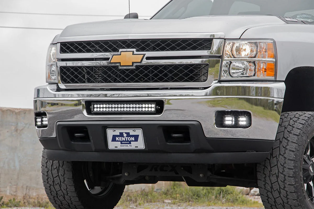 Rough Country Chevrolet LED Fog Light Kit BLK Ser w/Amber DRL 11-14 Silverado HD 70628DRLA - Image 3