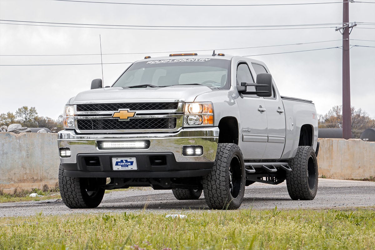 Rough Country Chevrolet LED Fog Light Kit BLK Ser w/Amber DRL 11-14 Silverado HD 70628DRLA - Image 4