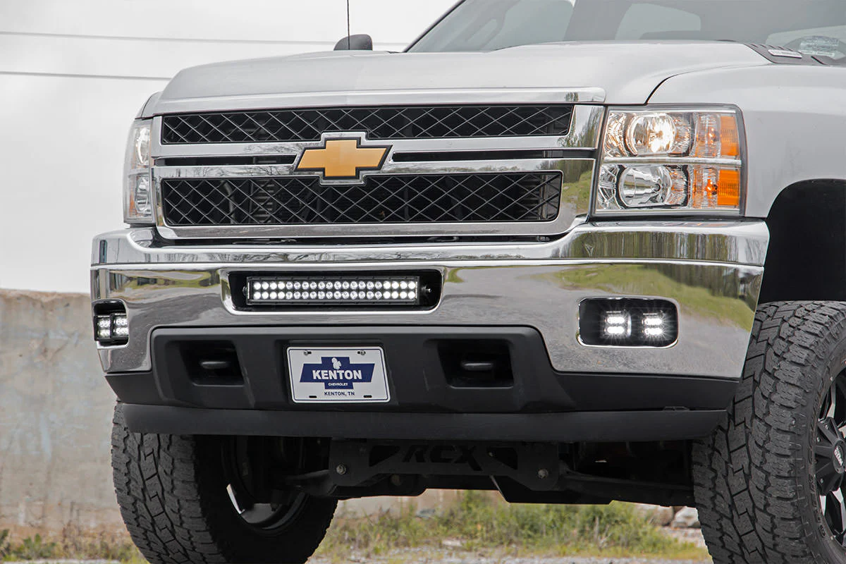 Rough Country Chevrolet LED Fog Light Kit BLK Ser w/White DRL 11-14 Silverado HD 70628DRL - Image 3
