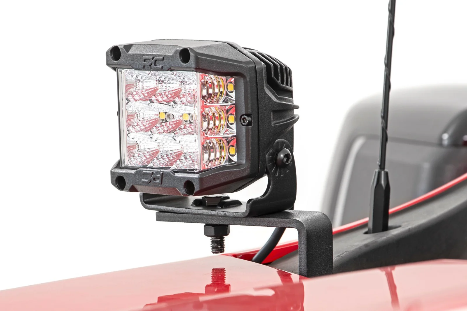 Rough Country Chevy 2" LED Windshield Kit Black Series Amber DRL 19-20 Silverado 70844 - Image 2
