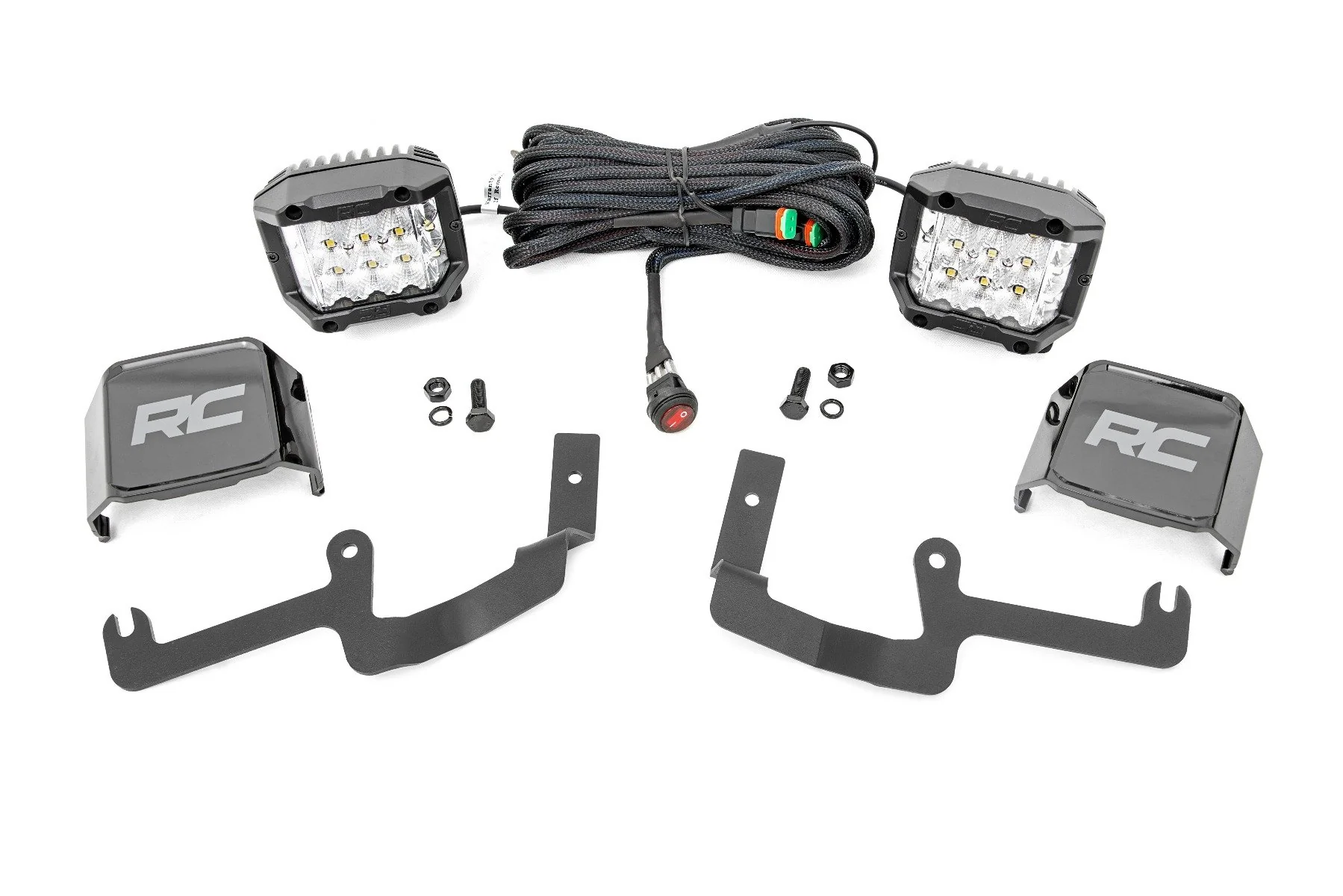 Rough Country Chevy 3" LED Windshield Kit Wide Angle Osram 19-20 Silverado 70845