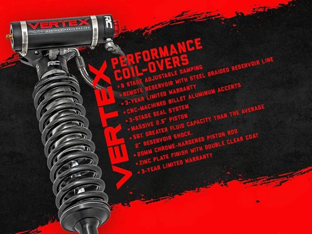 Rough Country Chevy GMC 1500 Pickup 7" Adjustable Vertex Coilovers 07-18 689001 - Image 4