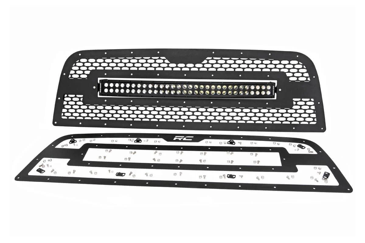 Rough Country Dodge Mesh Grille w/30in Dual Row Black Series LED 13-18 RAM F 70152 - Image 3