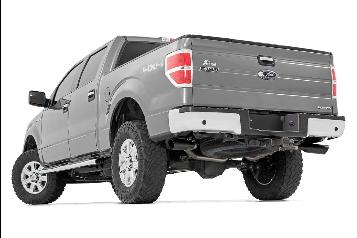 Rough Country Dual Cat-Back Exhaust System BLK Tips 09-14 F150 V8 96010 - Image 2