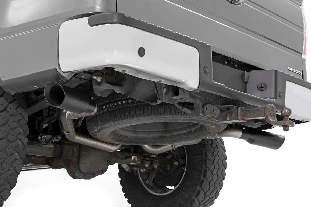 Rough Country Dual Cat-Back Exhaust System BLK Tips 09-14 F150 V8 96010 - Image 3