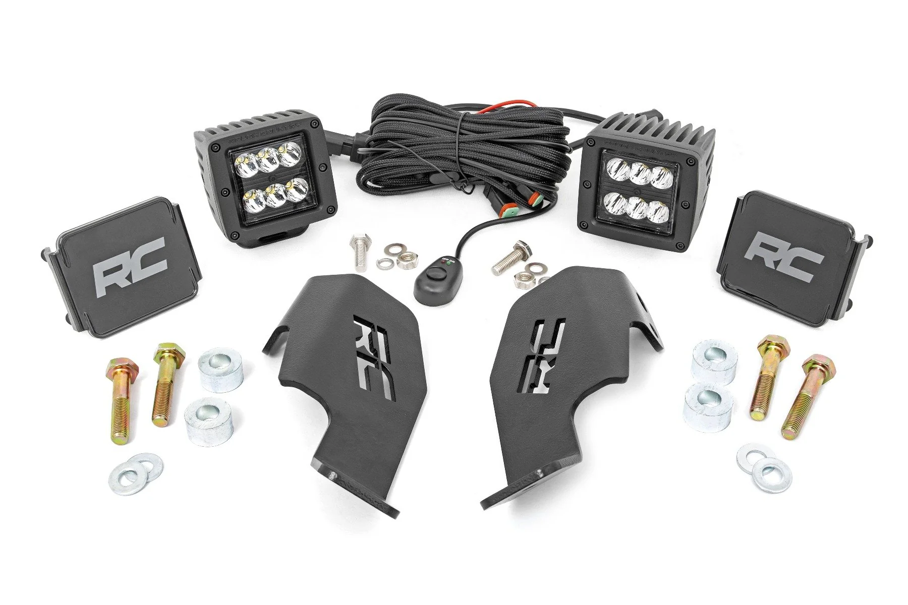 Rough Country Dual LED Cube Kit fits Honda 19-20 Talon Black Series 92032