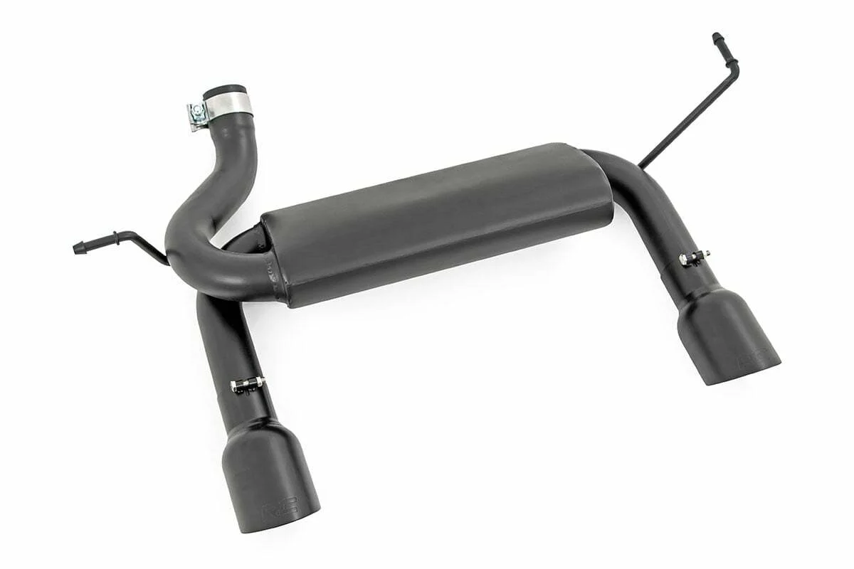 Rough Country Dual Outlet Performance Exhaust-Black Jeep 07-18 Wrangler JK 96002A