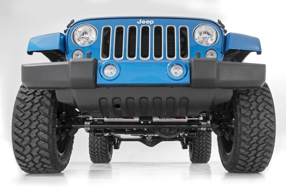 Rough Country Dual Steering Stabilizer Jeep Wrangler JK JKU 2007-2018 8734930 - Image 4